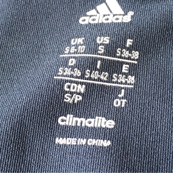 Adidas Women's Climalite Zip Up Jacket Navy Light Blue Stripes Lightweight Sz S - Picture 8 of 9